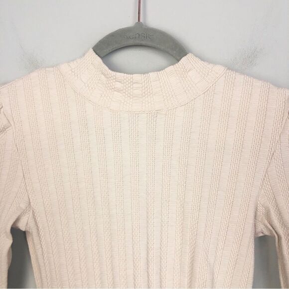 Free People Cream Blouse with Navy Scarf Detail - Picture 8 of 12